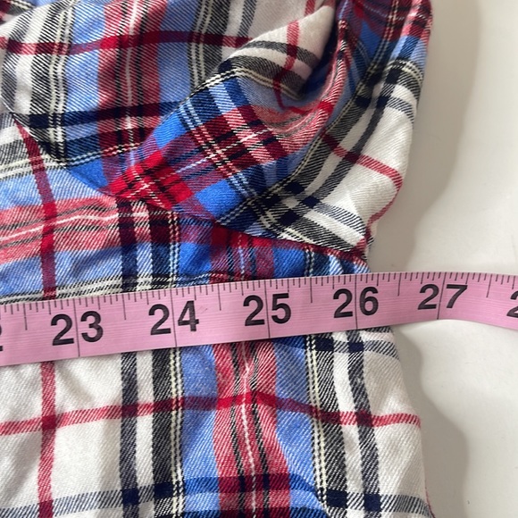 Lane Bryant Classic Button Down Tie Hem Top Plaid 20 - Picture 9 of 12